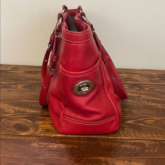 Coach Red Leather Bag - Picture 6 of 16